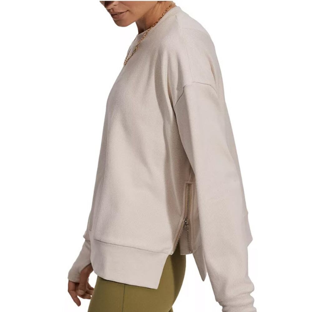 Varley Horton Side Zip Sweatshirt Light Tan Size Medium - Picture 6 of 14